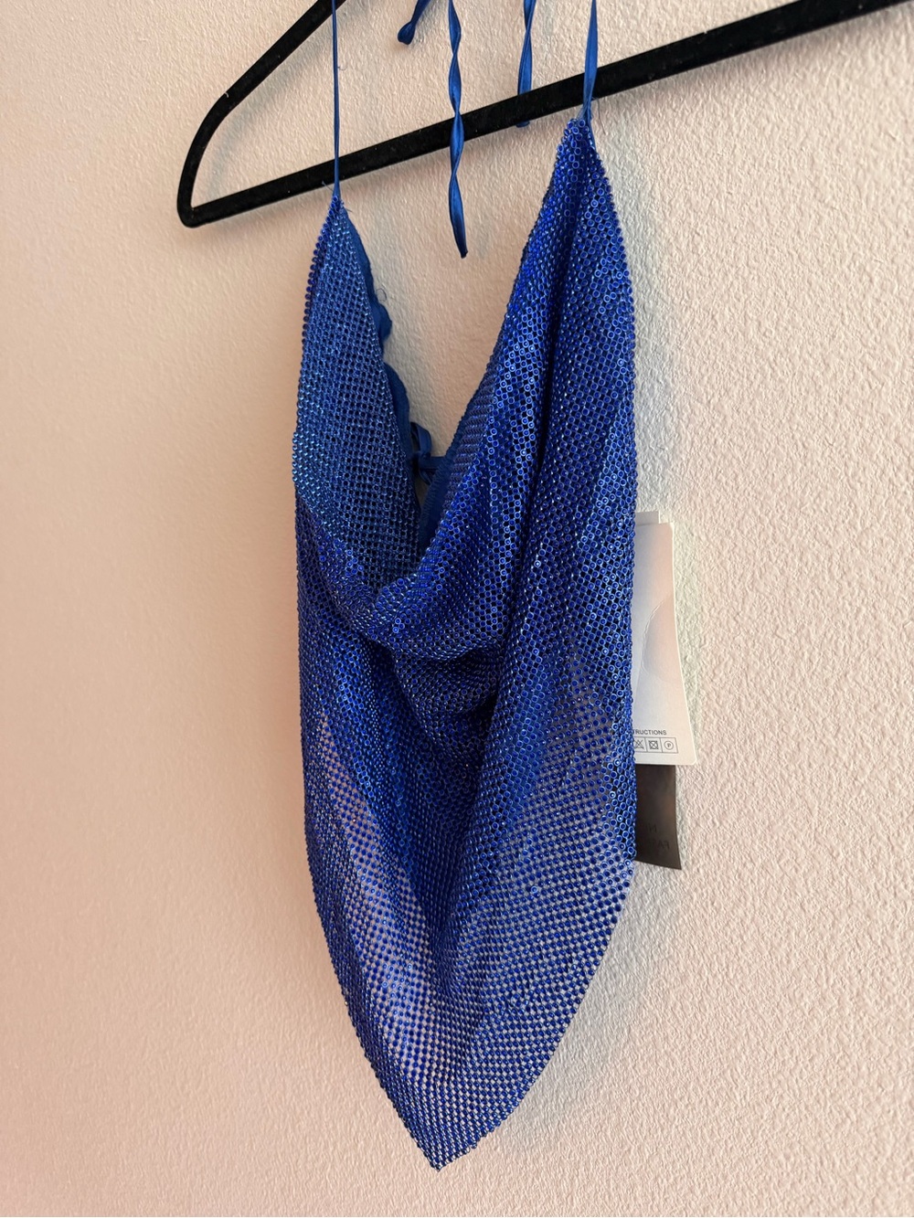 Royal blue rhinestone top